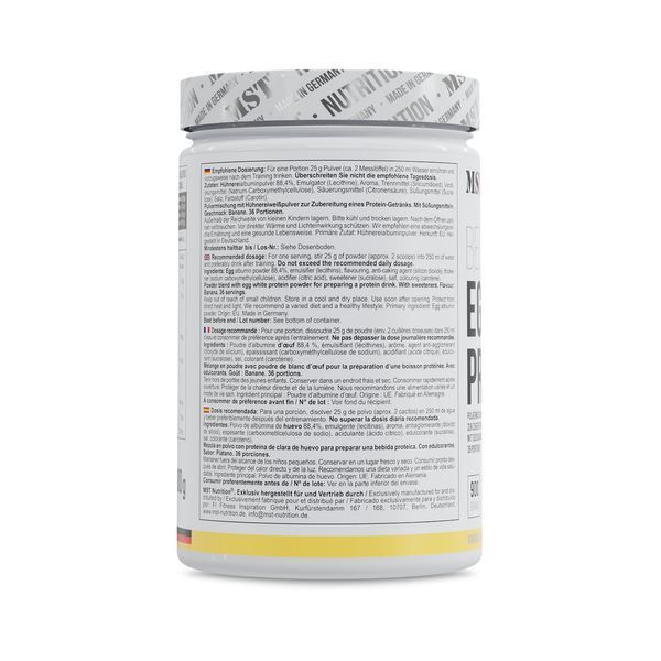 MST&reg; Best EGG Protein Banana | Без лактози | Яєчний протеїн Банан 36 порцій 900 грамів 2000 фото