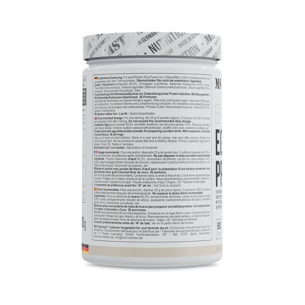 MST&reg; Best EGG Protein Chocolate-Coconut | Без лактози | Яєчний протеїн Шоколад-Кокос 36 порцій 900 грамів 2001 фото